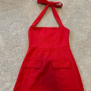 Amazon Red Halter Dress